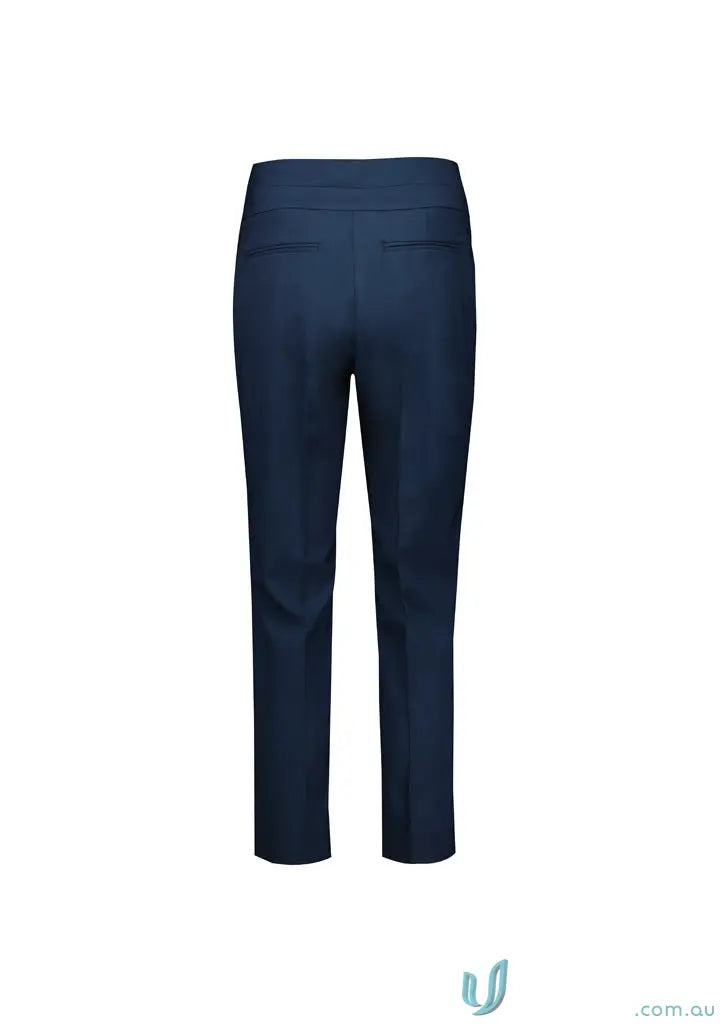 Dark blue Women’s Renew mid-waist slim leg pants made with recycled polyester