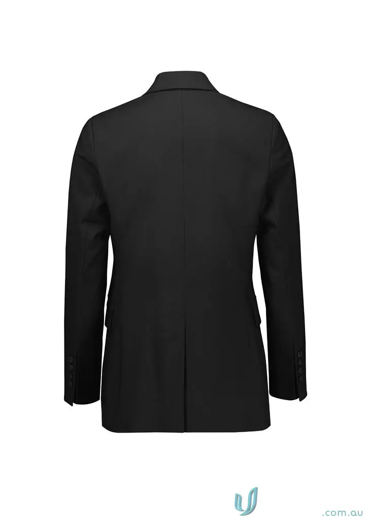 Black suit jacket from Womens Renew Double Breasted Longline Jacket in recycled polyester
