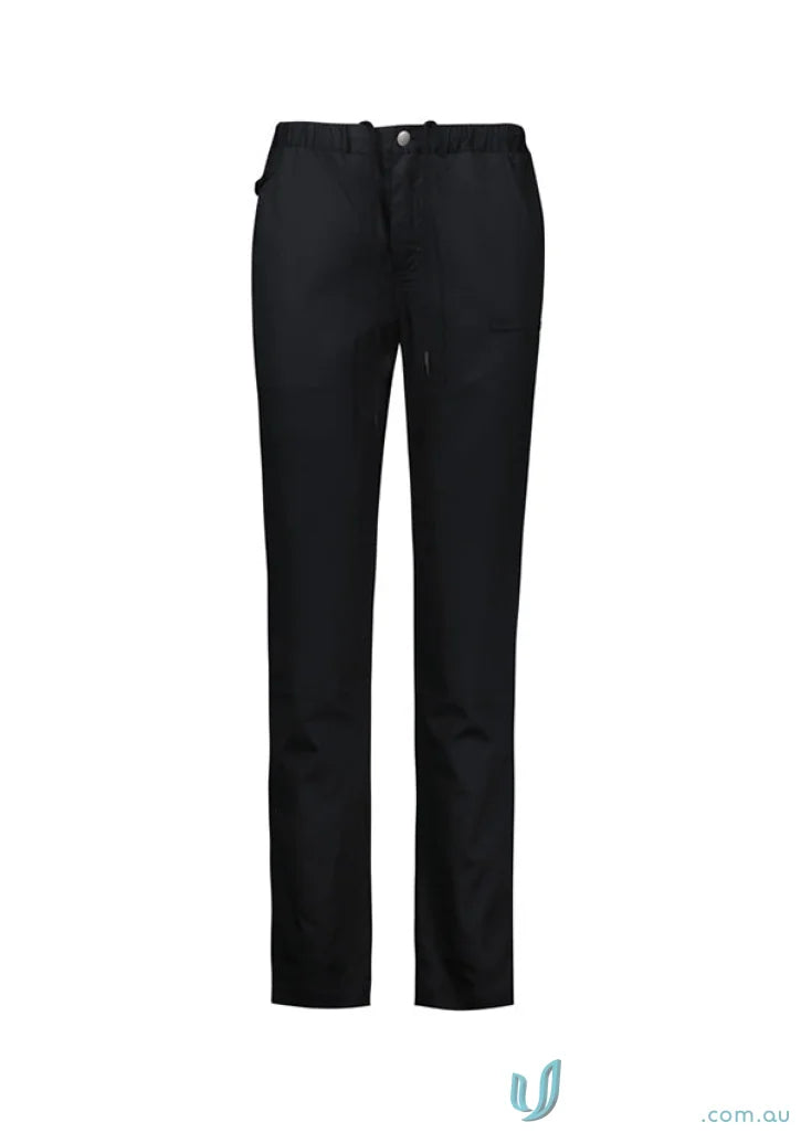 Black casual pants from Womens Saffron Chef Flex Pant collection for stylish comfort