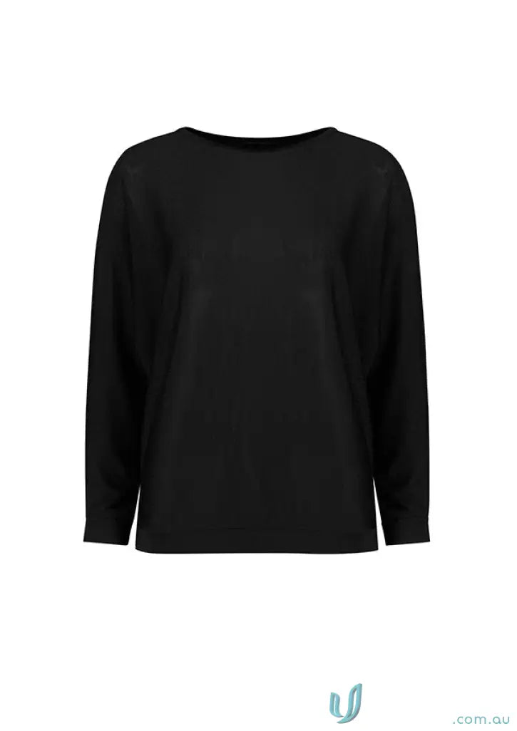 Black long-sleeved Skye Batwing Sweater top for women womens rsw370l for creative industries