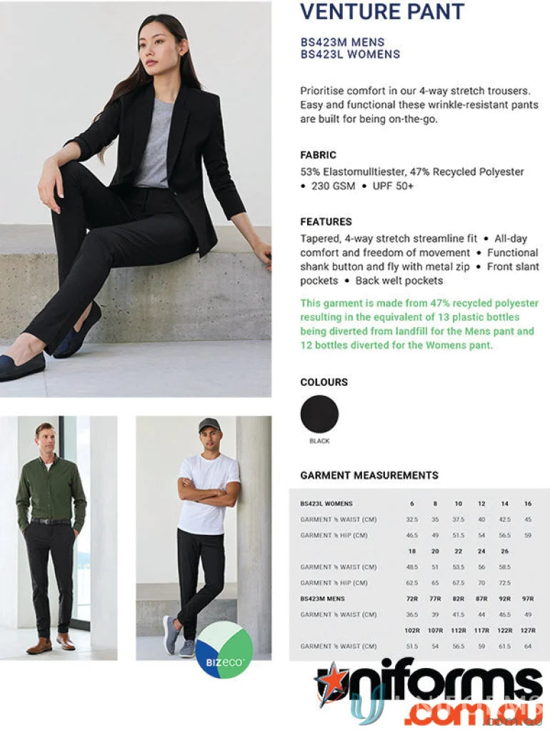 Womens Venture Pant from Biz Collection Womens showcasing stylish venture pant ad