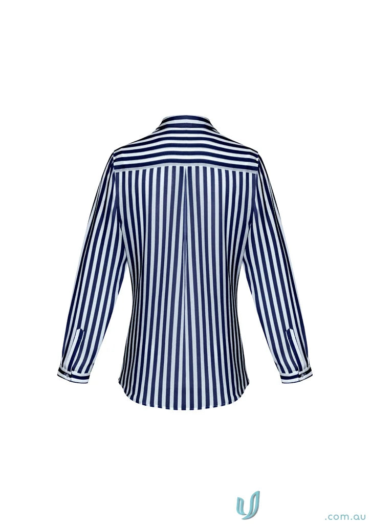 Womens Verona L/S Shirt with striped design, perfect for uniforms and workwear