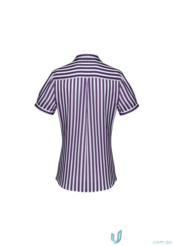Womens Verona S/S Shirt with trendy striped design, perfect for workwear or uniforms
