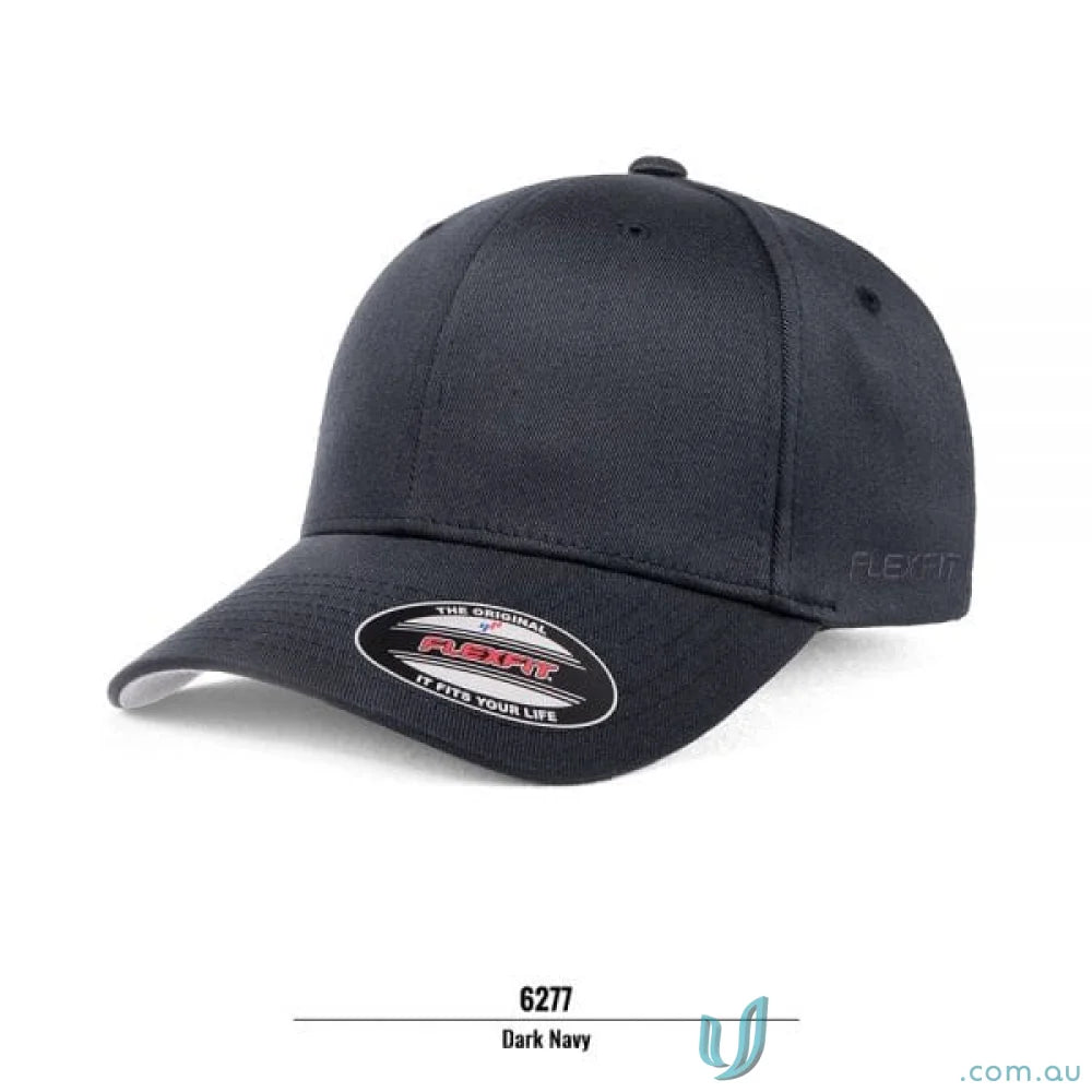 Dark navy Worn By The World Flexfit Cap 6277 with athletic shape and flexfit tech