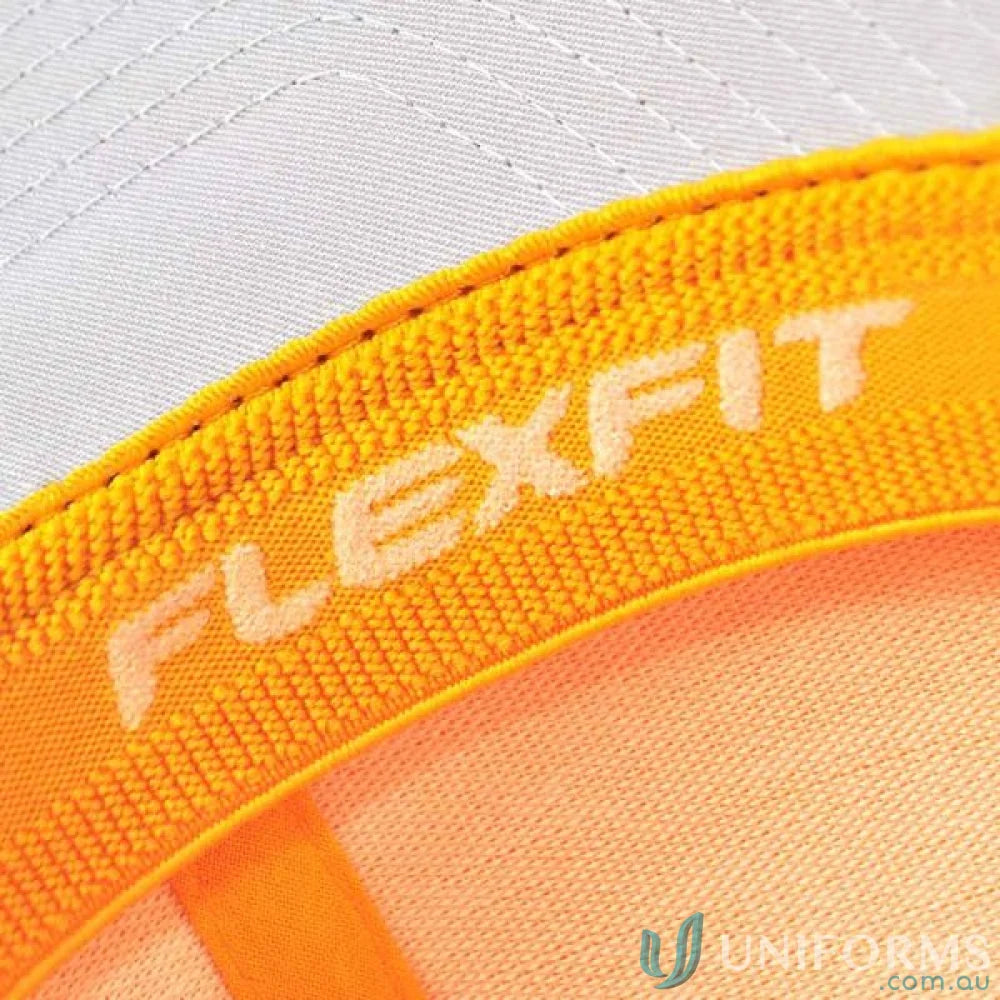 Flexfit hat band on Worn By The World Flexfit Cap 6277 with athletic shape silver design