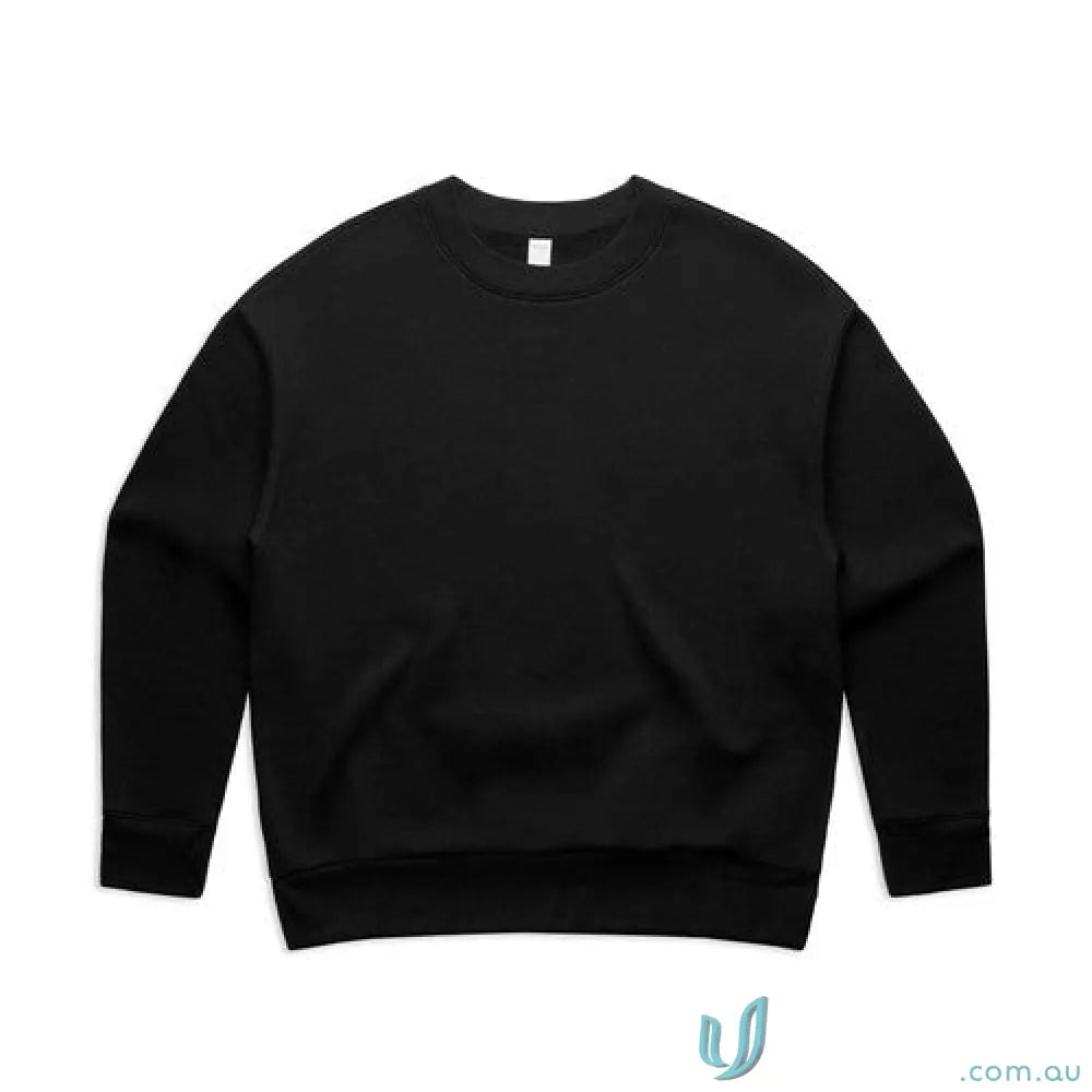 Black wo’s relax crew sweatshirt with a relaxed fit and classic crew neck style