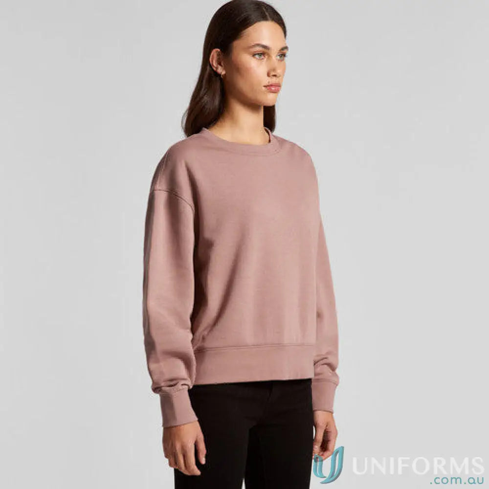Mauve Wo’s Relax Crew sweatshirt with relaxed fit and classic crew neck style
