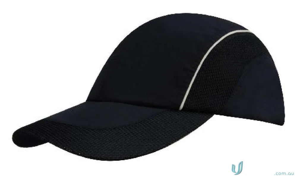 Black baseball cap with white trim from Woven Fabric workwear and uniforms collection