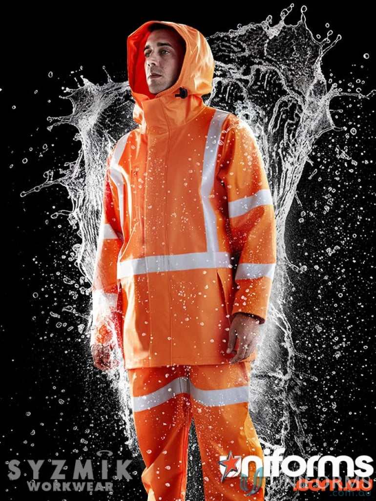 Orange waterproof workwear suit from X Back Heavy Duty Waterproof Jacket with high waterproof rating