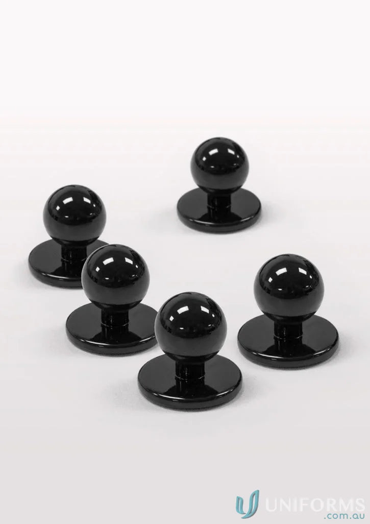 Black shiny shirt studs from Yes Chef! 100 Pack Chef Buttons, perfect for collection chef jacket or jacket button ch235, interchangeable stud buttons