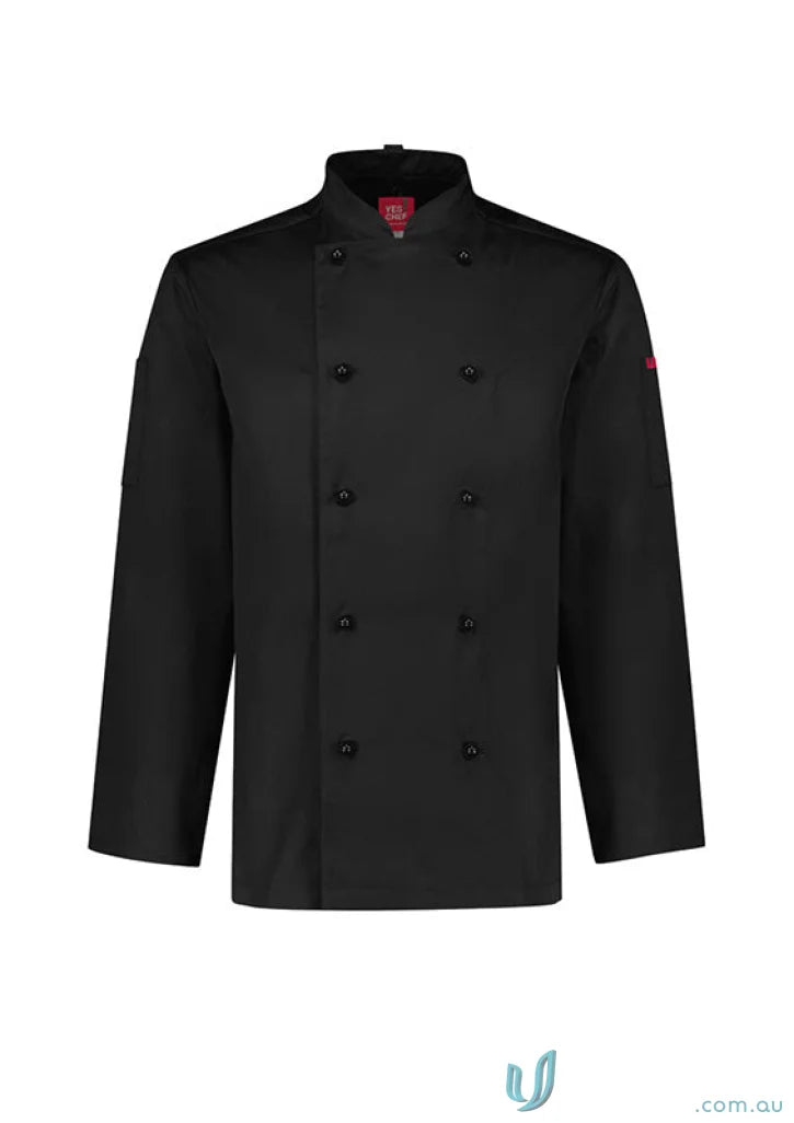 Black long sleeve chef jacket from Yes Chef Al Dente LS Chef Jacket collection
