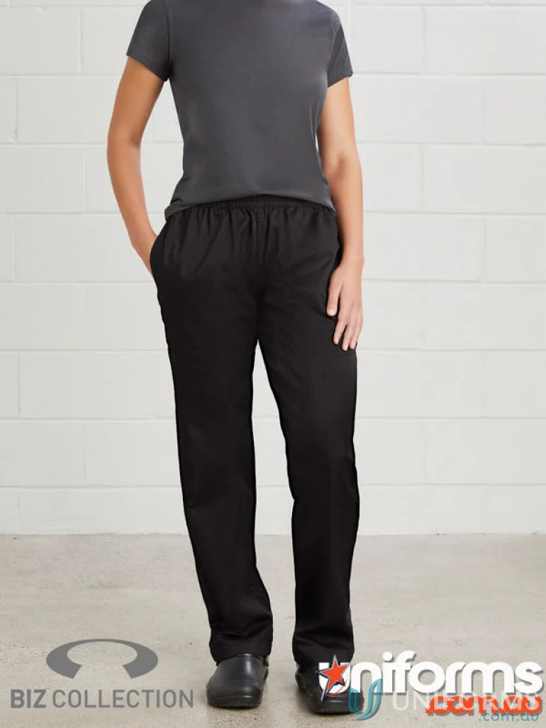 Black elastic waist pants from Yes Chef Dash Ladies Chef collection for ultimate comfort