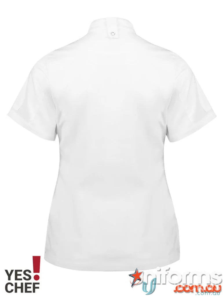White ladies alfresco chef ss jacket from Yes Chef! Ladies Alfresco Chef SS Jacket