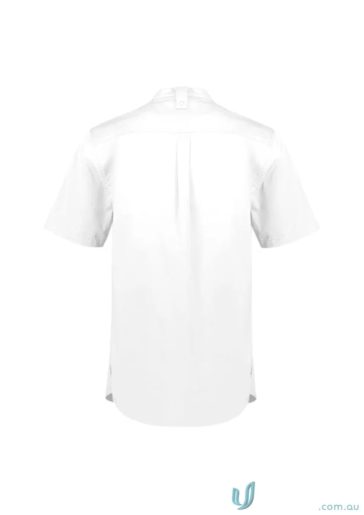 White short-sleeve Yes Chef Salsa SS Chef Shirt for men’s salsa and sleeve chef style