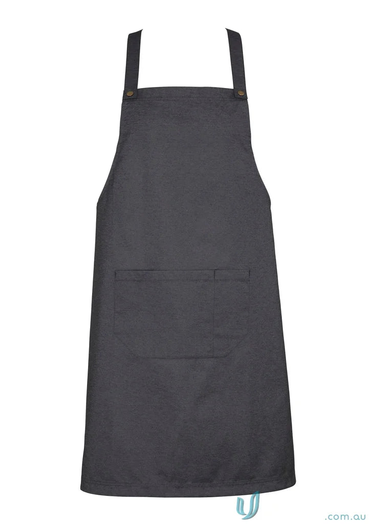Gray apron with adjustable straps from Yes Chef! Urban Full Bib Apron biz collection bib apron ba55