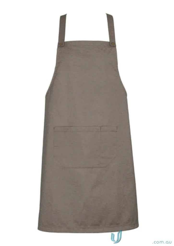 Gray apron with pocket from Yes Chef Urban Full Bib Apron Biz Collection BA55