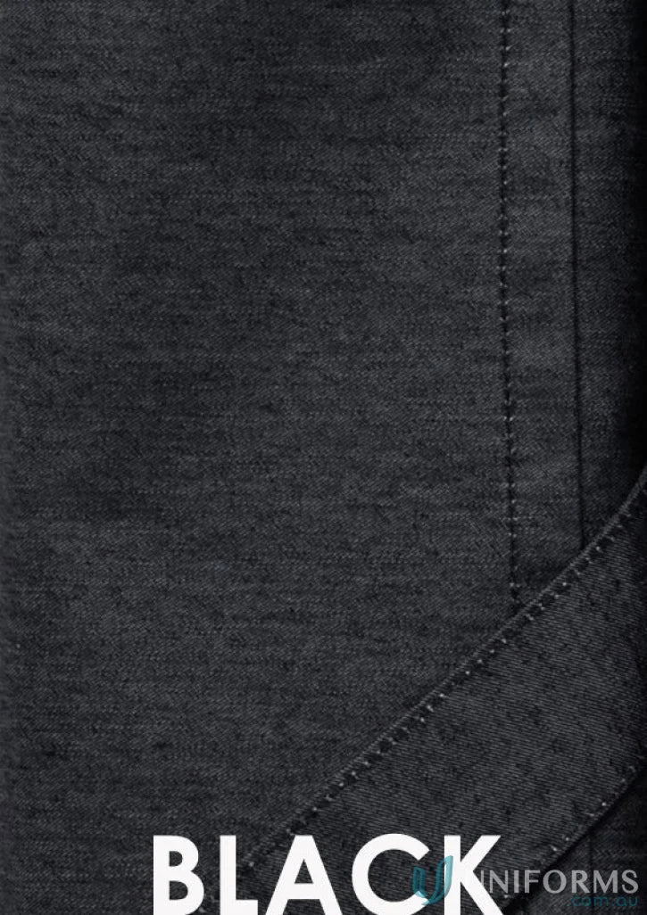 Black fabric texture with textured fabric waist straps on Yes Chef Urban Half Apron