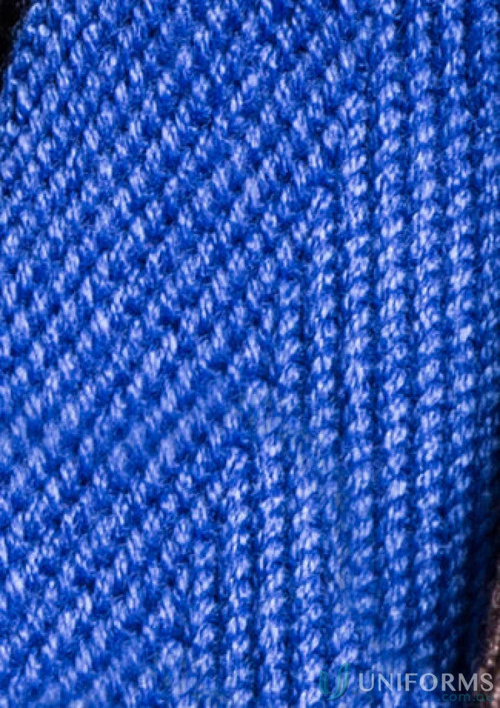 Blue knitted fabric on Yes Chef Urban Waist Straps with antique brass fittings