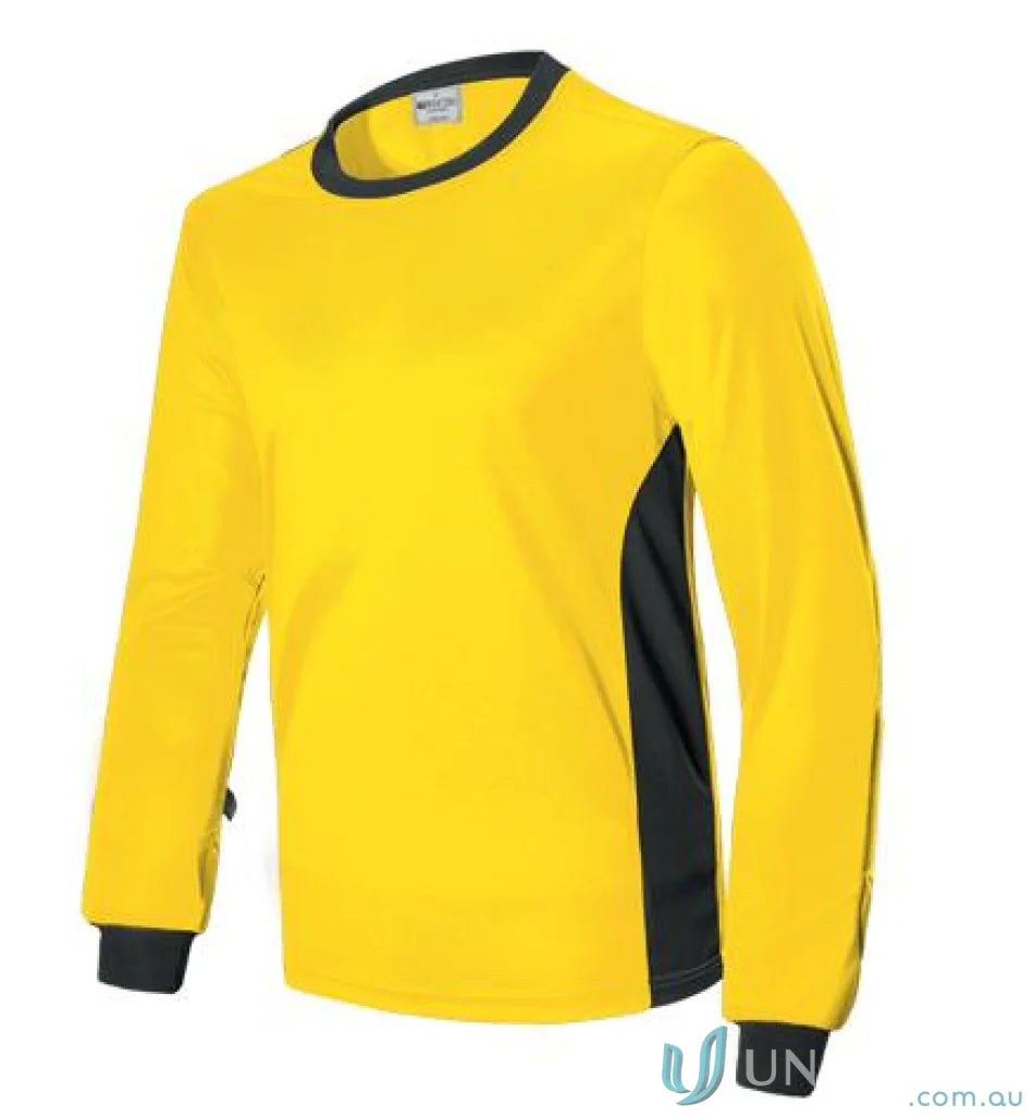 Youth Goal Keeper Jersey in yellow and black long-sleeved keeper jersey for goal keeper fun