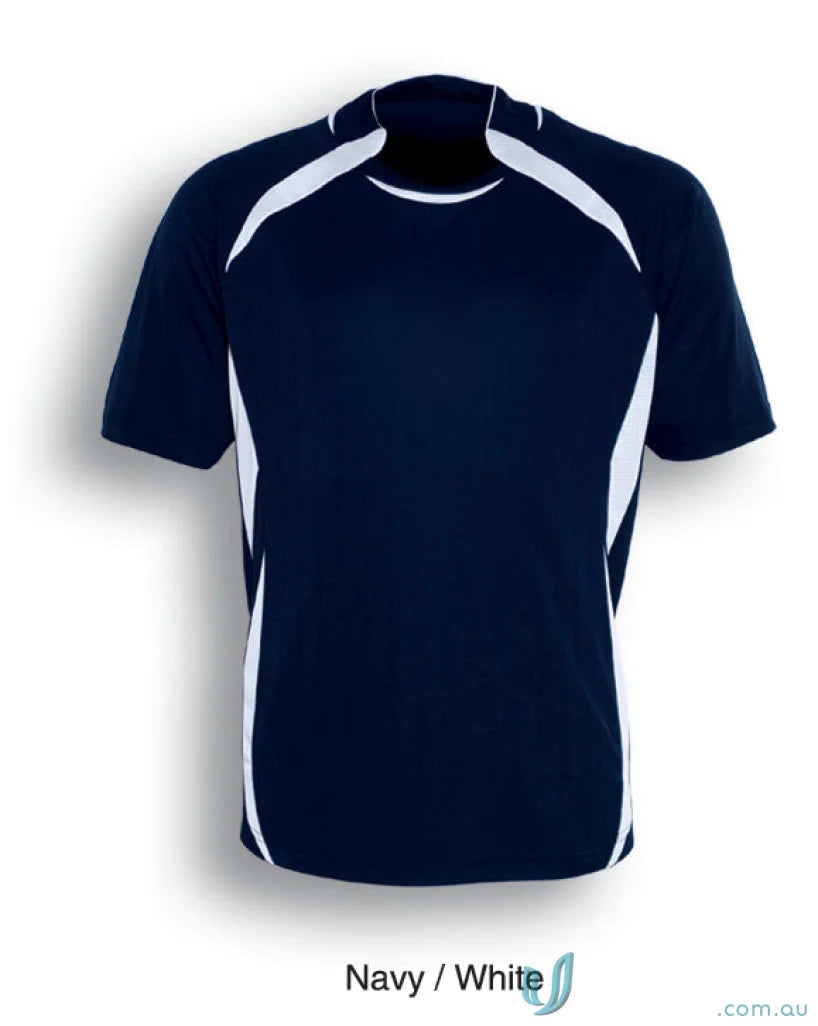 Youth performance navy blue sports jersey with white accents perfect for team uniforms