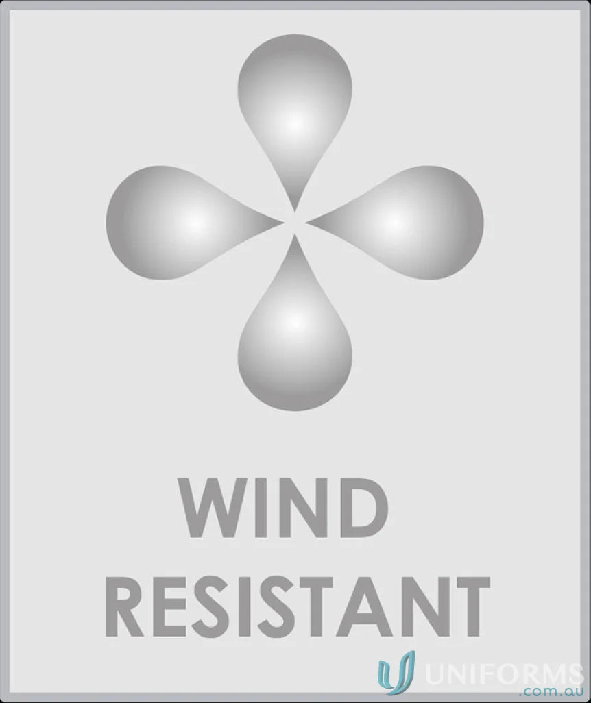 Wind-resistant clothing label on Youth Plain Basecamp Anorak showcasing storm flap for work uniforms