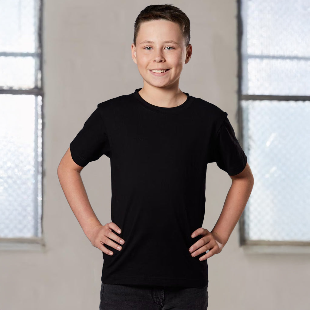 Black ts37k savvy tee for winning spirit kids, short-sleeve crew neck