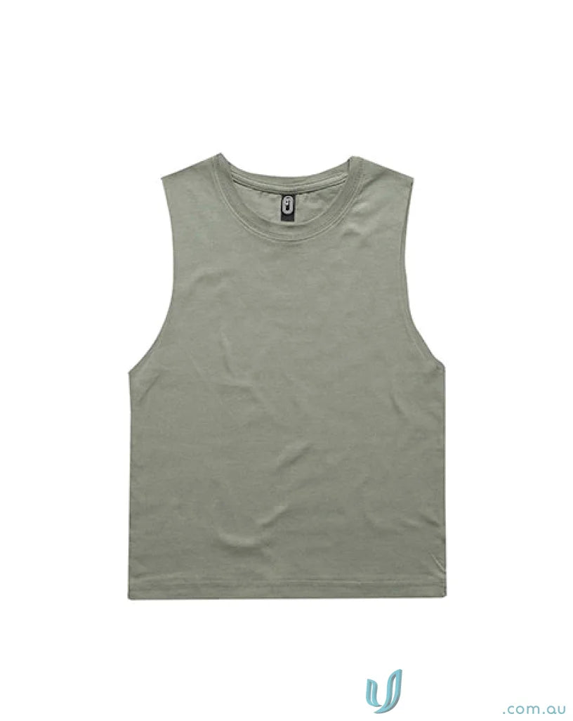 Olive green sleeveless tank top perfect for youth uniforms and casual wear