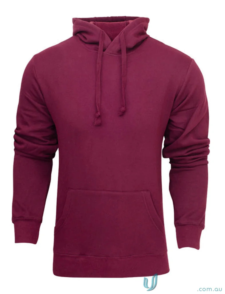 Maroon Youth Torquay Hoodie with low-pill fabric and tie cord closure