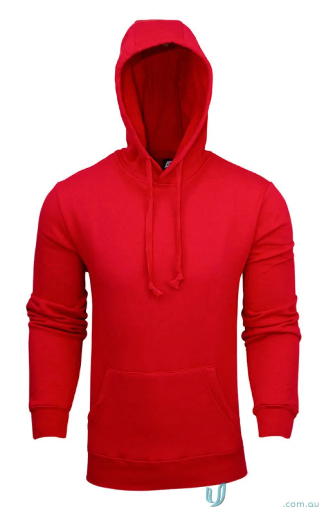 Red hooded sweatshirt from Torquay Youth Hoodies collection with low-pill fabric and tie cord closure