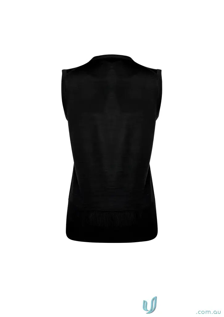 Black knit vest from YR Ladies EMB collection, perfect for milano women’s vest style