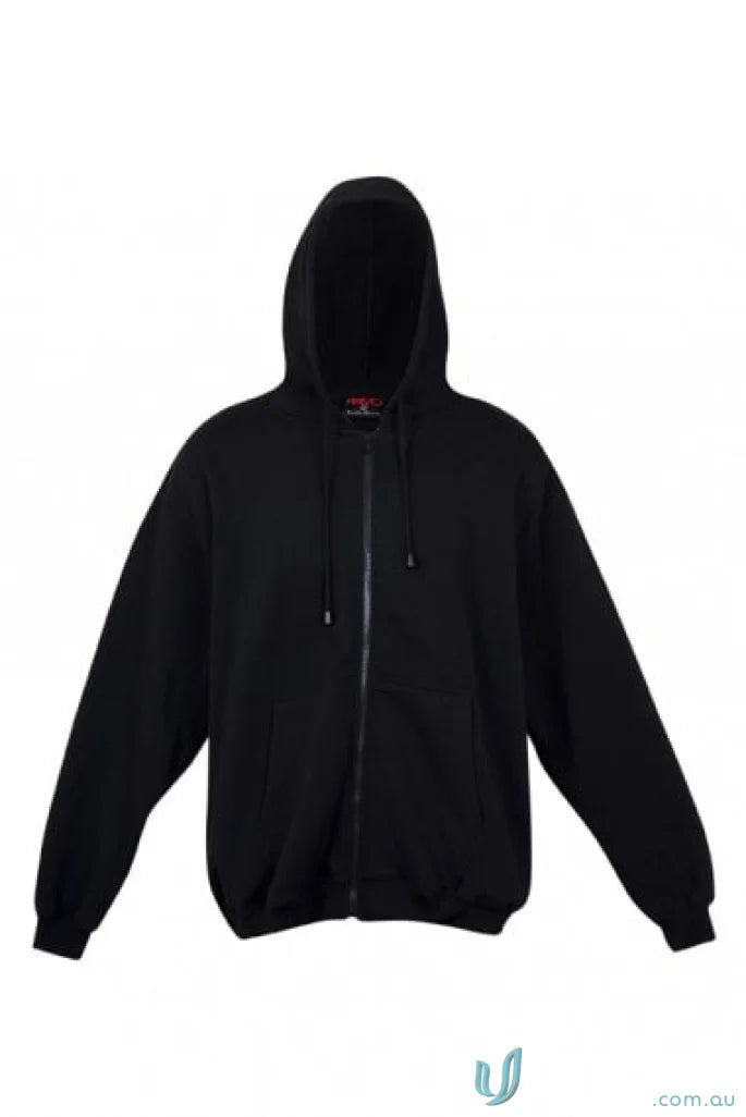 Black zip hoodie with pocket, perfect for uniforms and casual workwear looks
