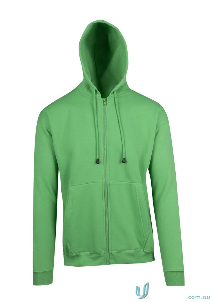 Green zip hoodie with pocket, perfect for workwear and casual uniforms