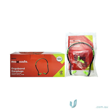 Maxisafe Ergoband Earplugs for work uniforms and noise protection, 10pk