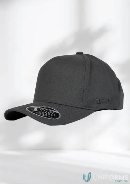 Gray fitted baseball cap with snapback strap, perfect for work uniforms and Flexfit tech