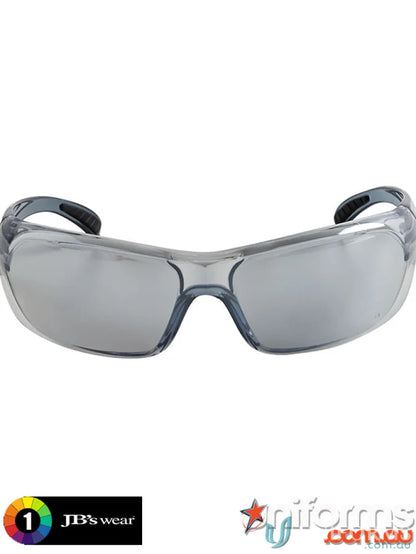 Gray safety glasses with rubber temple grips in the 12pk Arnie Spec set