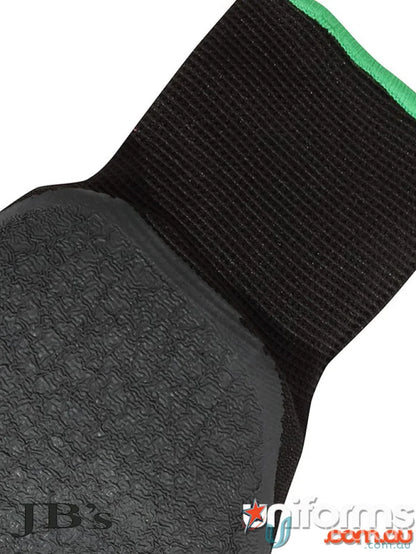 Black knee pad with green trim for general purpose workwear and uniforms