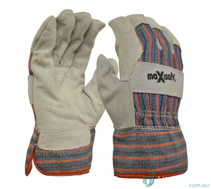 Pair of work gloves from 12pk Candy Stripe Leather Glove for workwear and uniforms