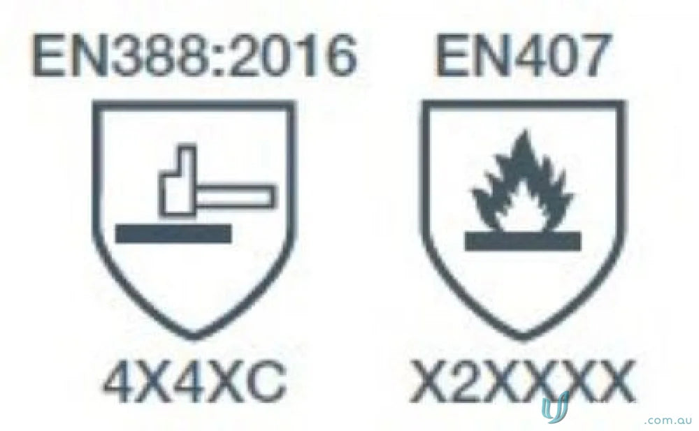 Safety glove rating symbols showing cut resistant level for 12pk G-Force HeatGuard Cut C Glove