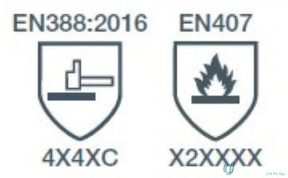 Safety glove rating symbols showing cut resistant level for 12pk G-Force HeatGuard Cut C Glove