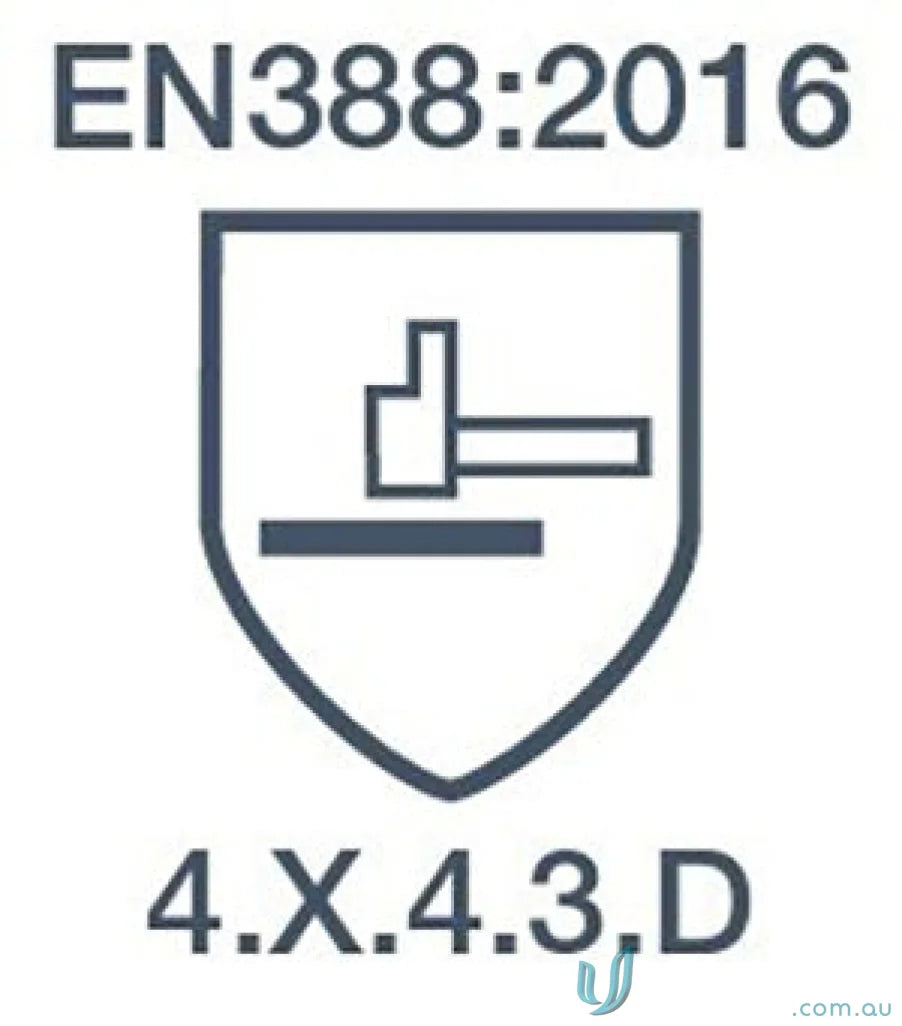 Protective glove rating symbol on G-Force Lite C5 workwear glove in 12 pack