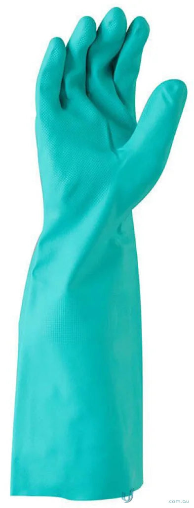 Turquoise rubber glove for workwear and various applications in chemical protective gear