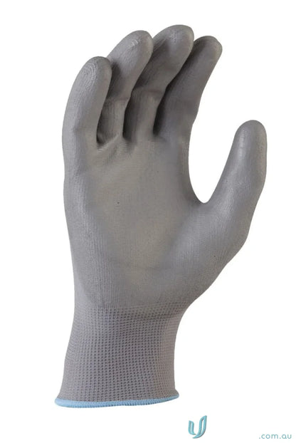 Gray work glove from 12pk Nylon PU Coated Glove for small parts and workwear