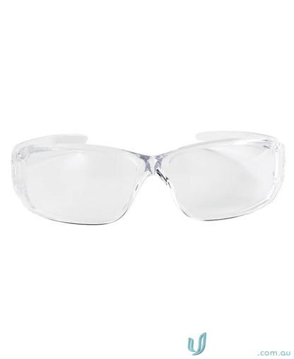 Clear safety glasses from 12pk Power Spec with durable lens for workwear and uniforms