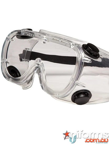 Clear vented goggle with adjustable strap from 12pk Ventured Goggle set for safety