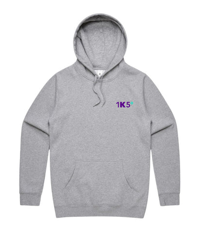 Heavyweight Grey Marle Hoodie – 350gsm Cotton‑Blend with Logo