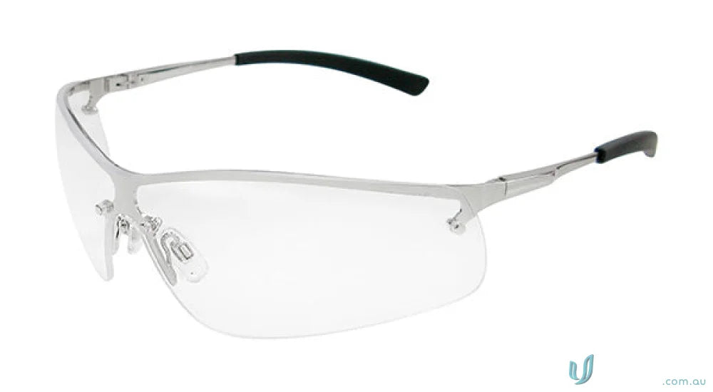 Silver framed safety glasses with clear lenses perfect for workwear and uniforms