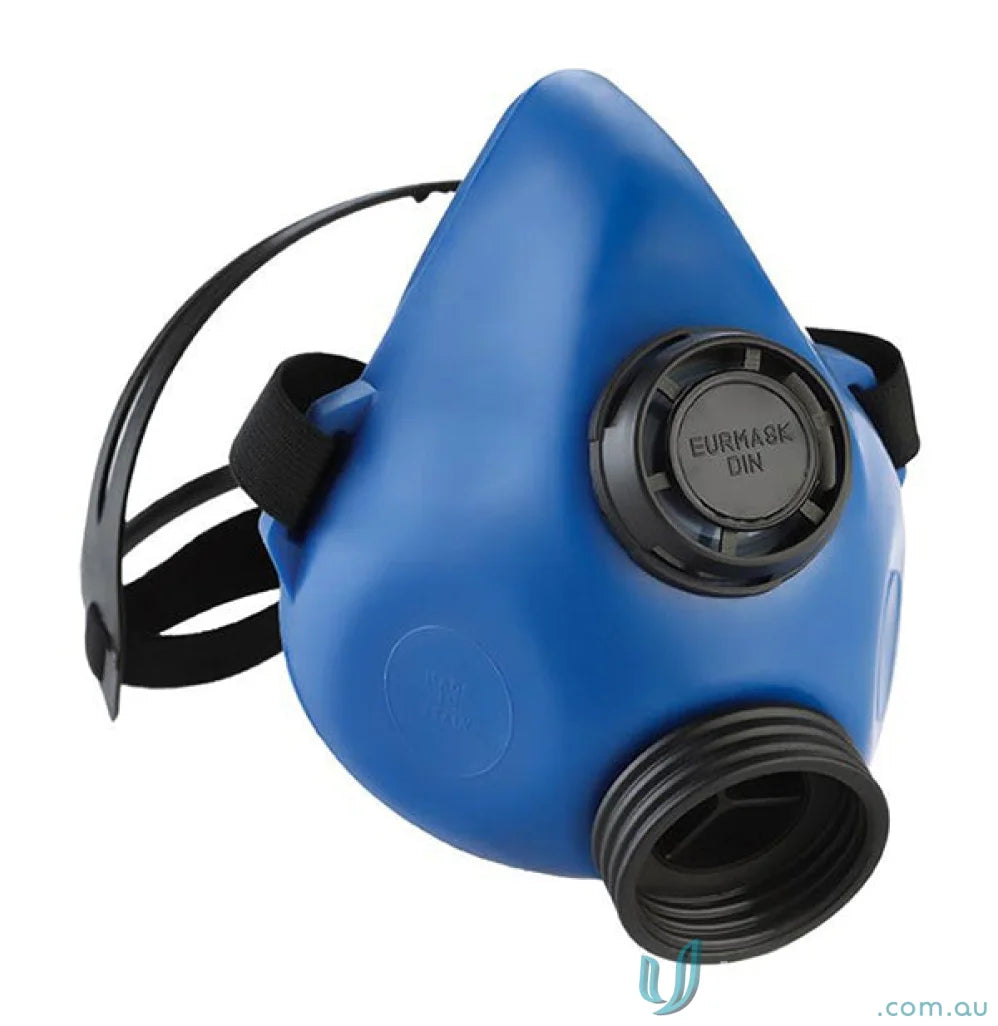 Blue half-face TPE respirator with DIN thread and connection thread for easy filter change