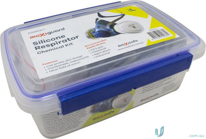 Silicone chemical kit in clear container for workwear and uniforms protection