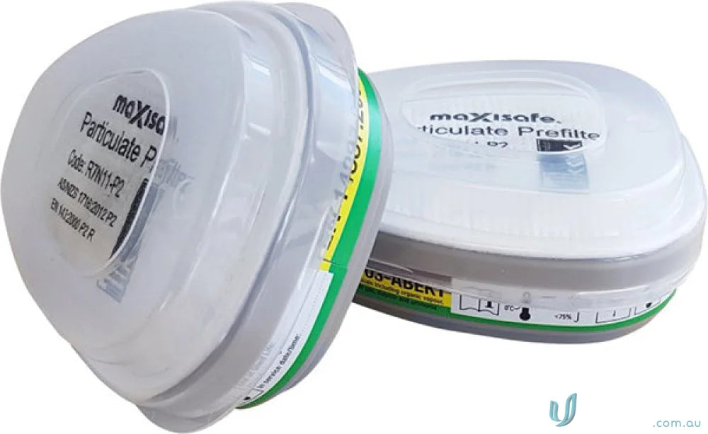 Two respirator filter cartridges for chemical kit and workwear protection