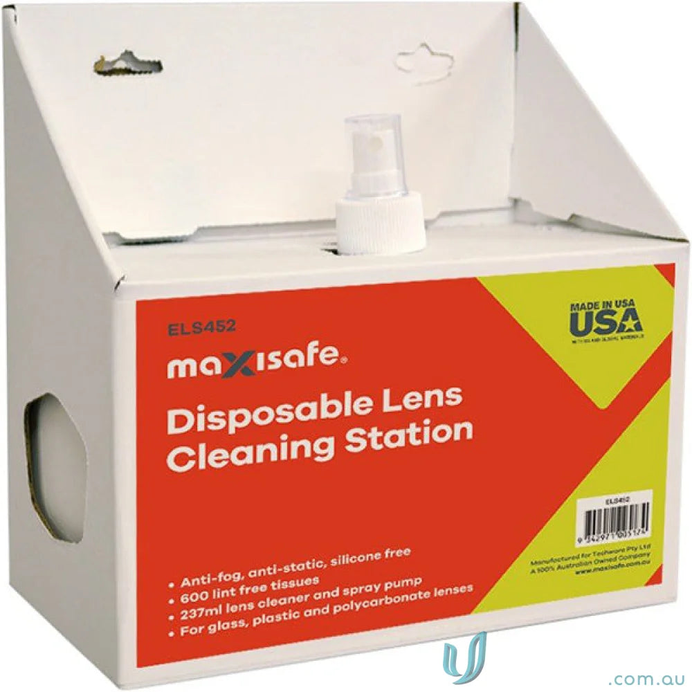 Disposable lens cleaning station for uniforms and workwear cleaning needs